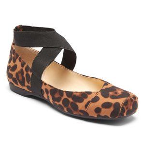 Jessica Simpson Brown & Black Leopard Moal Ankle-Wrap Flat - Women 7.5